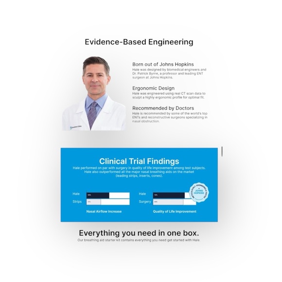new Hale ミ★ Breathing Aid 3 Size Snap Case Trial Kit ミ★ Sleep Sports ミ★ in Box - Picture 5 of 16